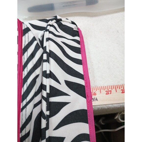 Women’s Hanging Toiletry Travel Bag Zebra Stripe Pink Interior Organizer - Picture 6 of 16
